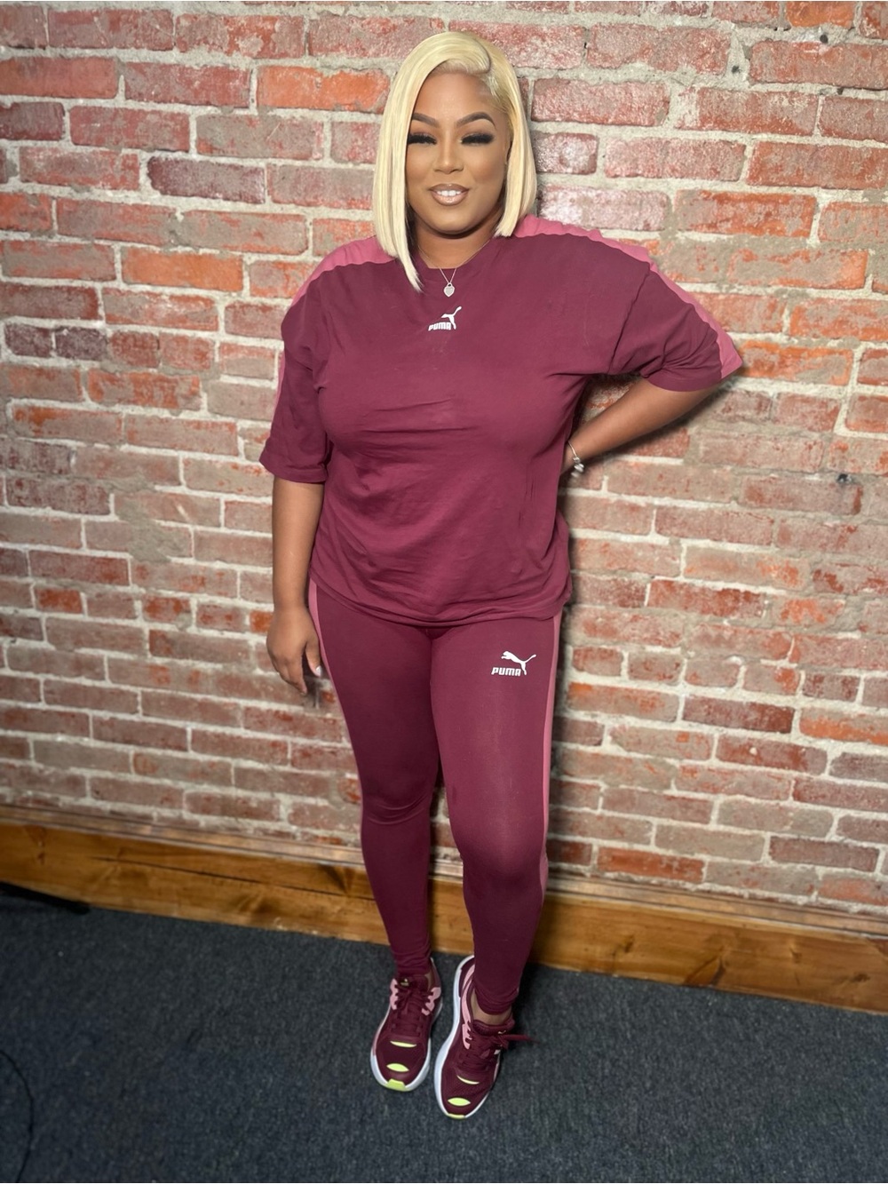Puma Women's Burgundy Two-Piece Active Set